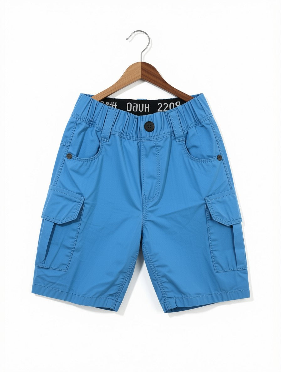 Boys Preloved Blue Cargo Shorts (Size 5-6Y)
