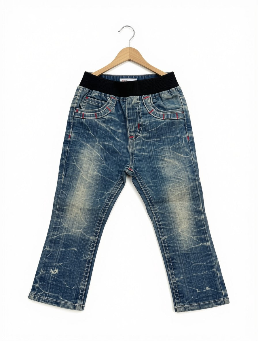 Boys' Preloved Heavy Whiskered Soft-Waist Jeans (Size 7-8Y)