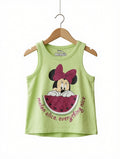 Preloved Disney Junior Minnie Mouse "Melon Slice" Tank Top – Lime Green (Ages 4-5)
