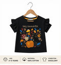 Preloved Kids "Fall Favourites" Ruffled Graphic T-Shirt – Black 100% Cotton (Ages 3-5)