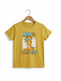 Preloved Kids Garfield "100% That Cat" Graphic T-Shirt – Mustard Yellow 100% Cotton