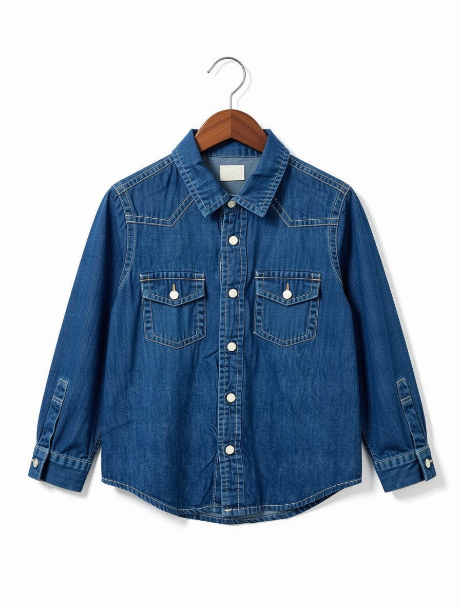 Boys Preloved Western Denim Shirt (Size 5-6Y)