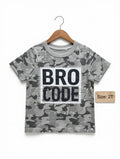 Preloved Toddler "Bro Code" Camouflage Graphic T-Shirt – Grey (Size 2T)