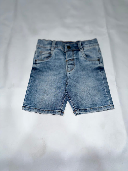 Boys Preloved Light Wash Acid Denim Shorts