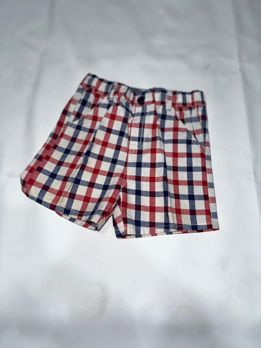 Boys Preloved Red & Blue Checkered Shorts