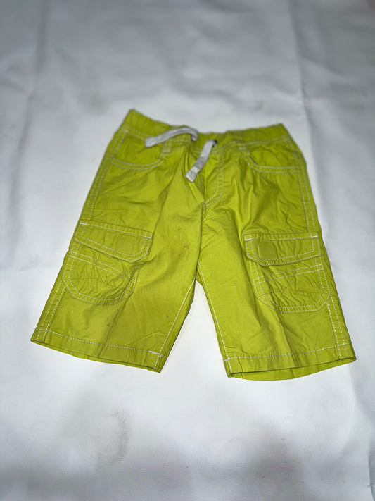 Boys Preloved Neon Green Casual Cargo Shorts