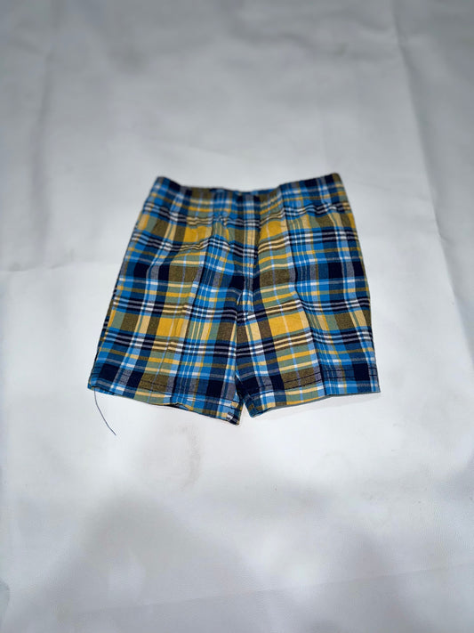 Boys Preloved Yellow & Blue Plaid Shorts