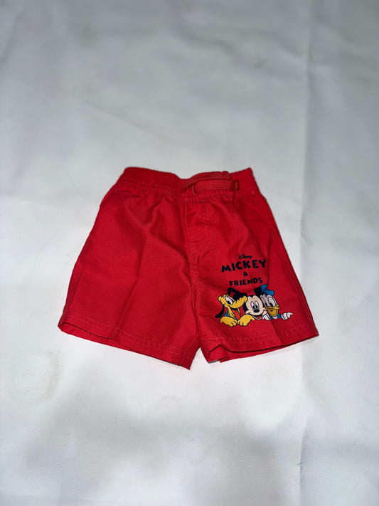 Boys Preloved Red Disney Mickey & Friends Shorts
