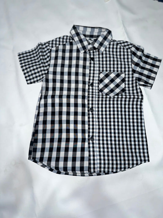 Boys Preloved Asymmetric Monochrome Shirt