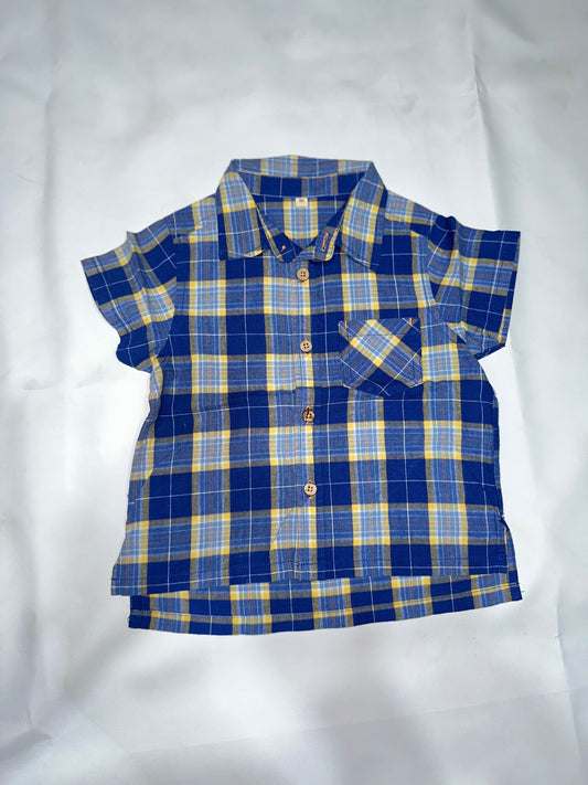 Boys Preloved Blue Plaid Shirt