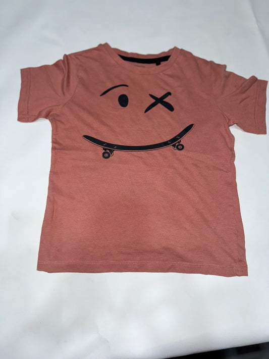 Pre Loved  Boy Skateboard Smiley Graphic T-Shirt