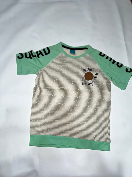 Preloved Kids "Dinos Squad" Raglan Striped T-Shirt