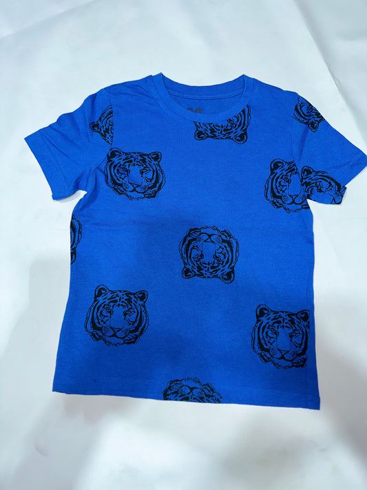 Preloved Kids All-Over Tiger Face Print T-Shirt