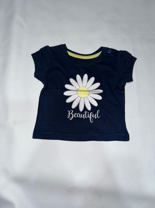 Preloved Baby Girls "Beautiful" Daisy Graphic T-Shirt