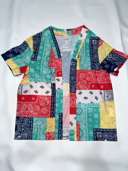 Girl Preloved Bandana Patchwork Shirt