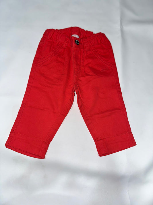 Boys' Preloved Vibrant Red Cotton Twill Pants