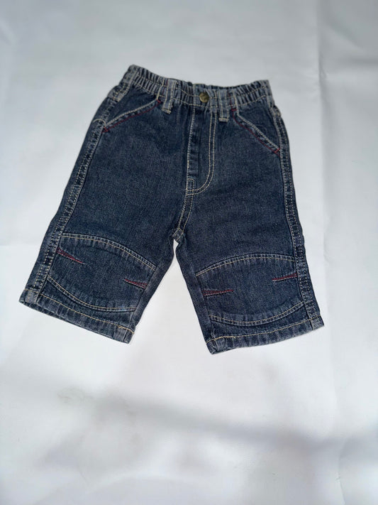 Boys' Preloved Dark Indigo Denim Cargo Shorts