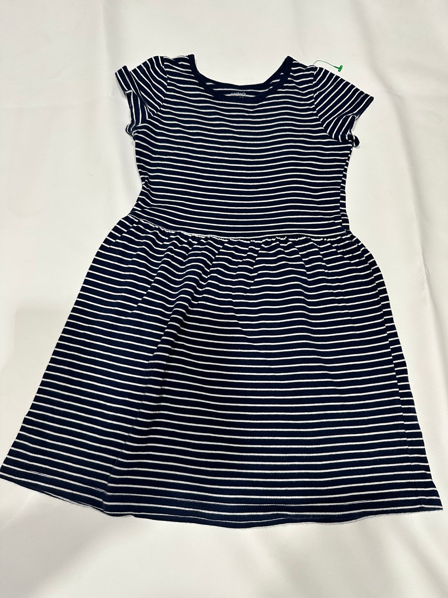 Girls' Preloved Navy Striped Casual Dress