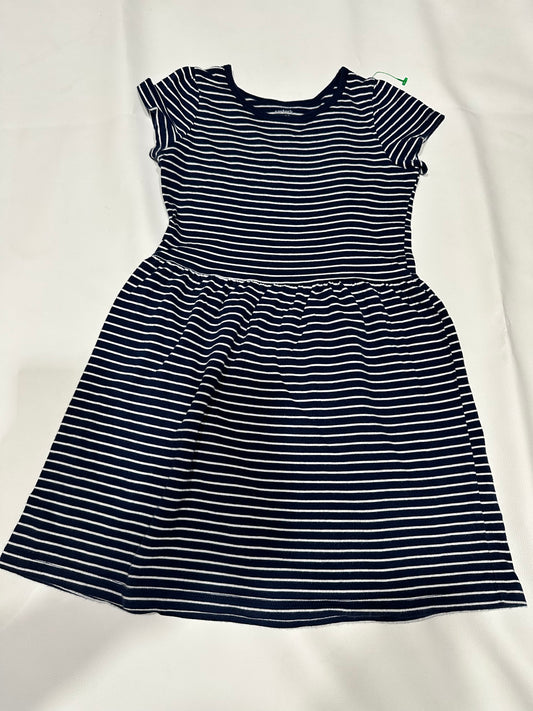 Girls' Preloved Navy Striped Casual Dress