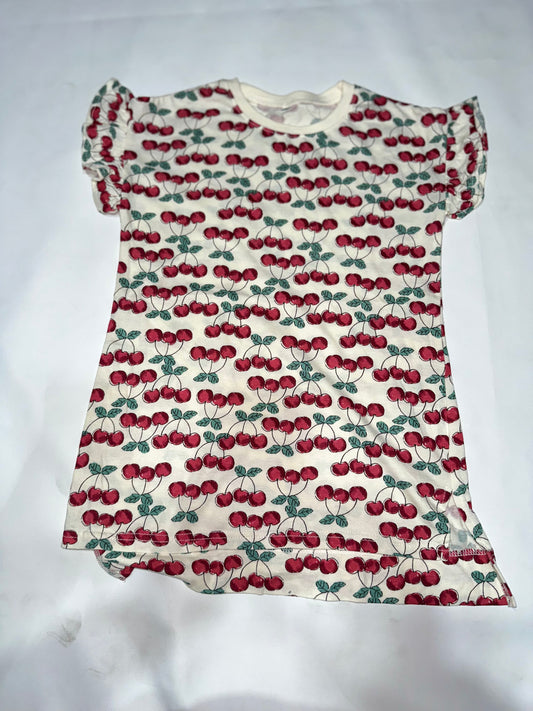 Girls' Preloved Cherry Ruffle Shift Dress