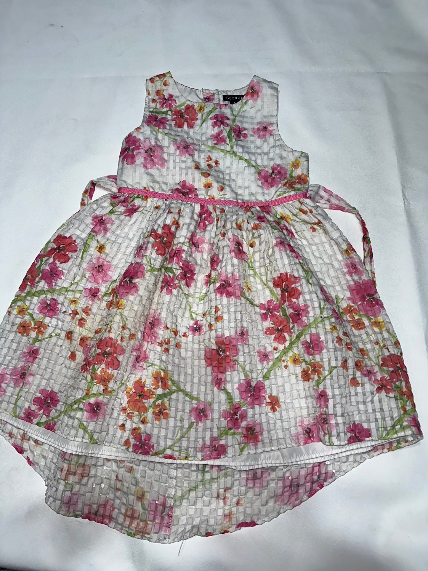 Girls' Preloved Floral Hi-Low Party Dress