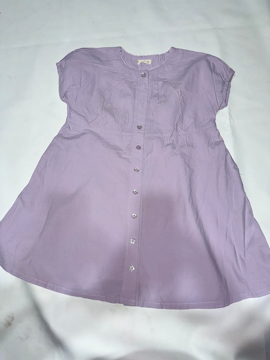 Girls' Preloved Lavender Button Front Dress
