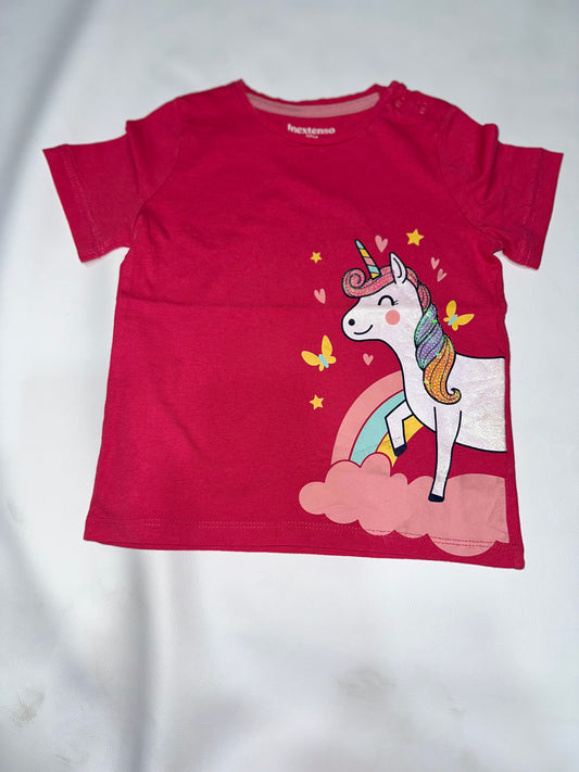 Girls' Preloved Red Sequin Unicorn Graphic T-Shirt
