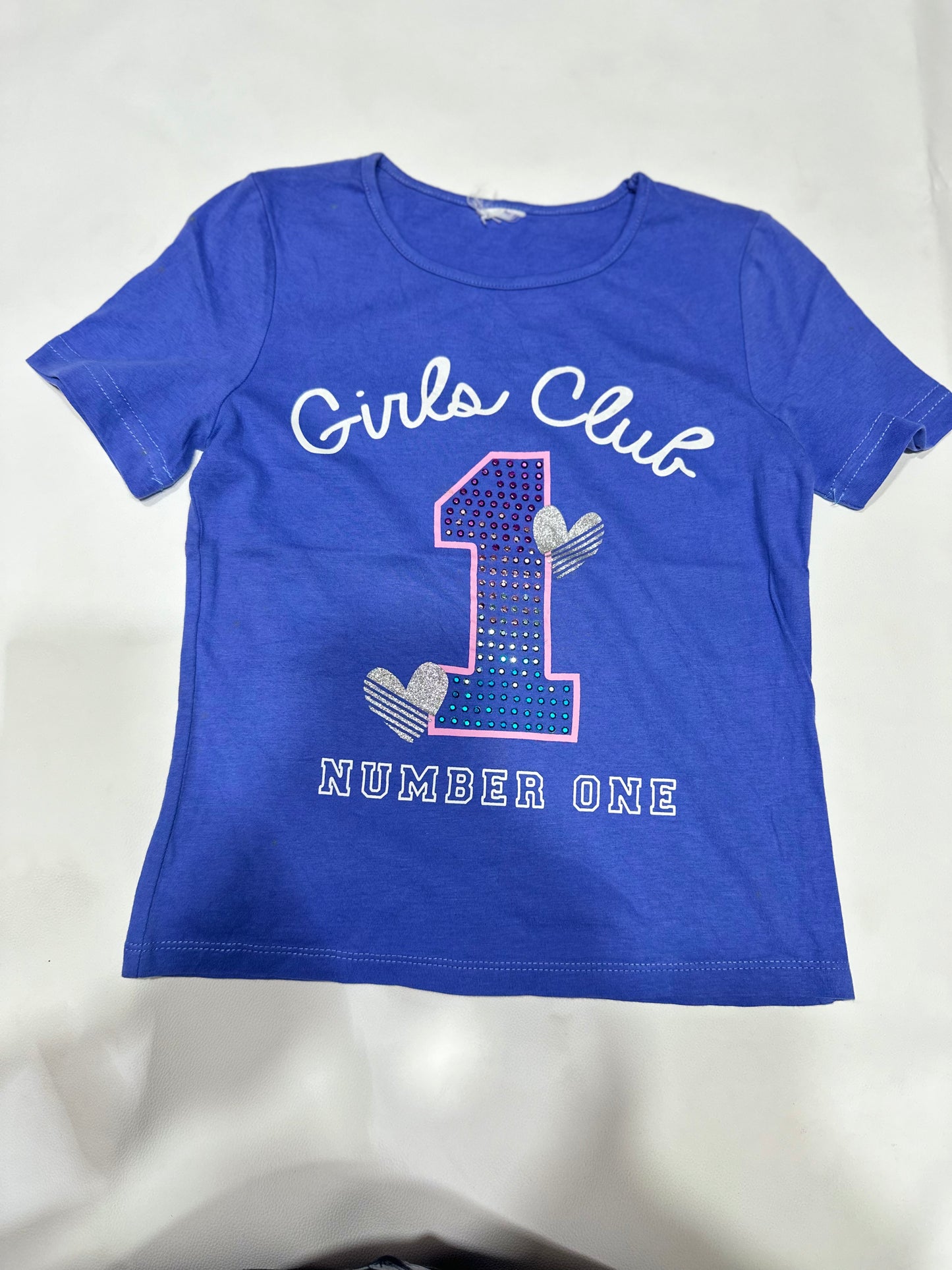 Girls' Preloved Blue Graphic T-Shirt