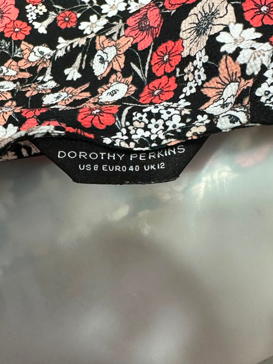 Preloved Dorothy Perkins Floral Ruffle Trim Short Sleeve Mini Dress