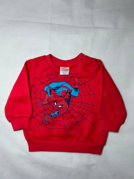 Preloved Marvel Spider-Man Red Graphic Sweatshirt with Shoulder Buttons