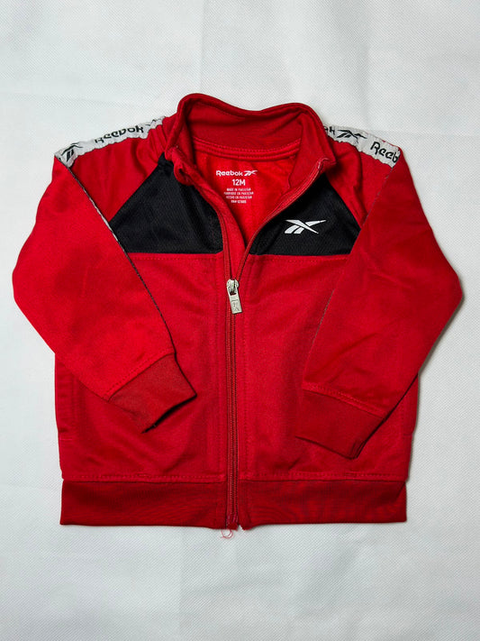 Preloved Reebok Red & Black Logo Taped Full-Zip Tricot Track Jacket