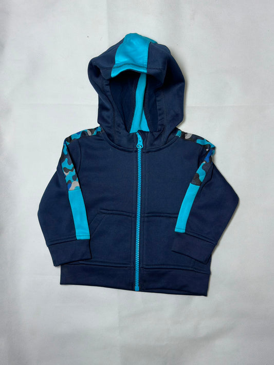 Preloved Toddler Boys Navy Blue & Blue Camo Athletic Full-Zip Hoodie