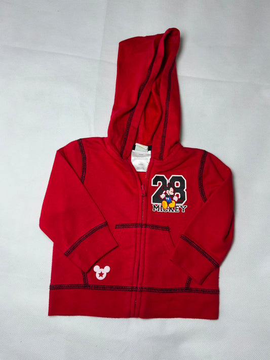 Preloved Disney Mickey Mouse Red Full-Zip Fleece Hoodie