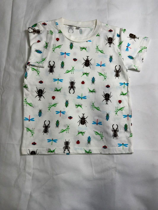 Preloved White Multi-Color Insect & Beetle All-Over Print Short Sleeve T-Shirt