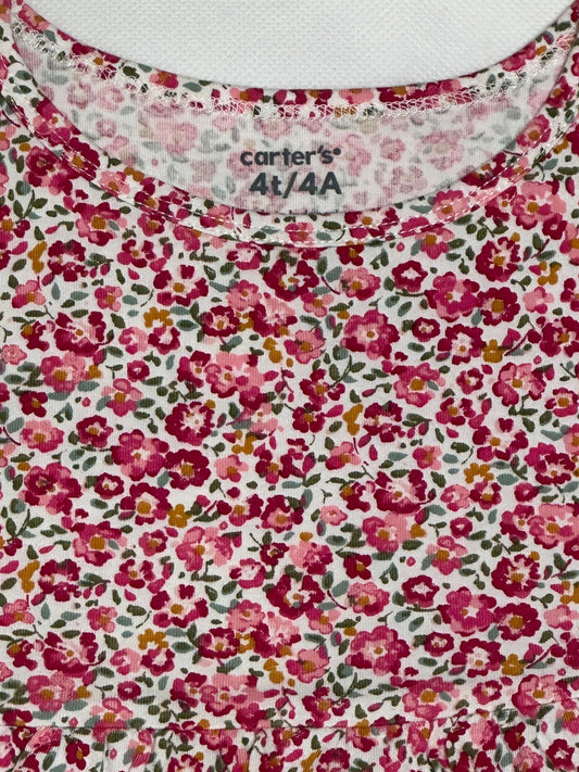 Preloved Carter's Pink Ditsy Floral Empire Waist Long Sleeve Tunic Top