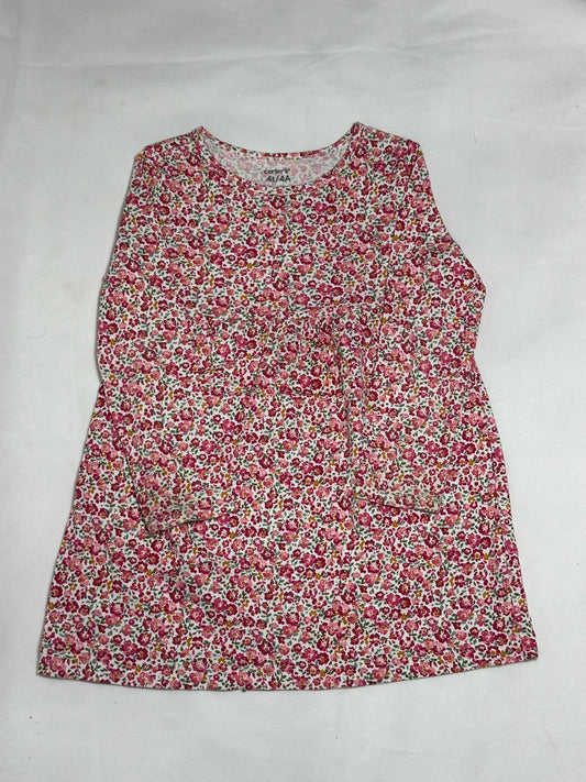 Preloved Carter's Pink Ditsy Floral Empire Waist Long Sleeve Tunic Top
