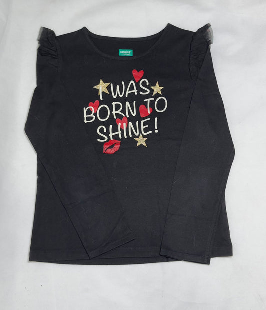 Preloved 365 Kids from Garanimals Black Glitter & Tulle Mesh Top