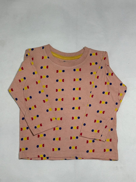 Preloved Primark Cares Dusty Pink Geometric Polka Dot Printed Long Sleeve Top