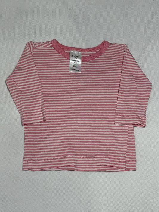 Preloved Tiny Little Wonders Baby Pink & White Striped Long Sleeve Top