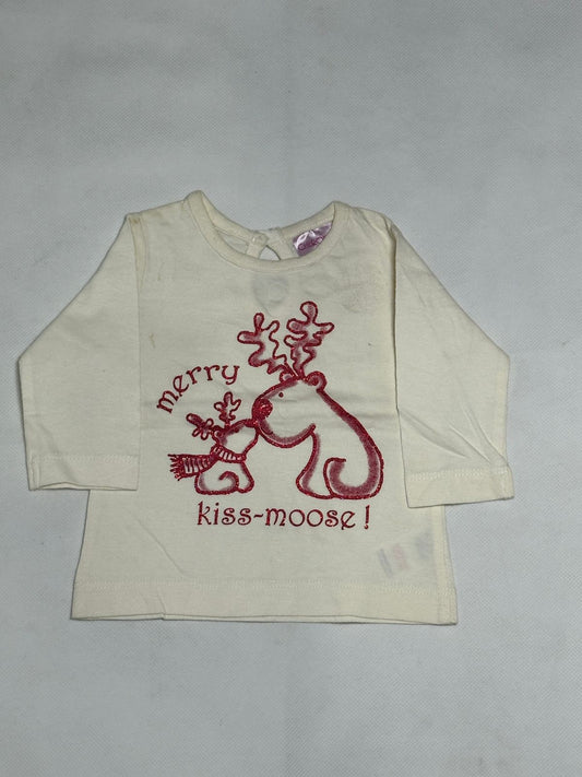 Preloved Cherokee Baby Off-White Glitter Graphic Long Sleeve Top