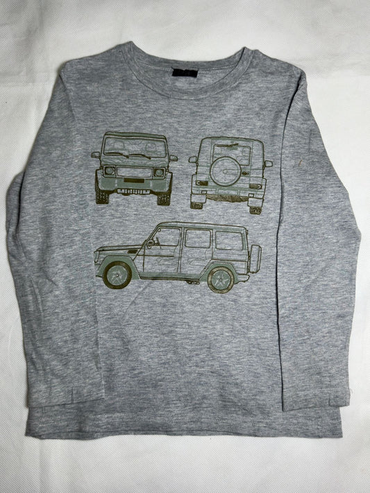 Preloved Il Gufo Heather Grey Off-Road SUV Graphic Long Sleeve T-Shirt
