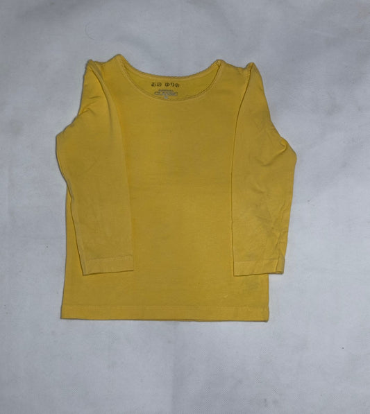 Preloved Elfindoll Classic Baby Yellow Picot-Trim Long Sleeve Top