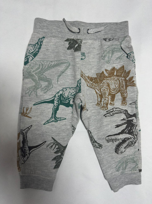Preloved Wonder Nation Heather Grey All-Over Dinosaur Print Fleece Jogger Pants