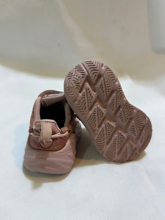 Preloved Fila Kids Chunky Dusty Pink Hook-and-Loop Strap Sneakers