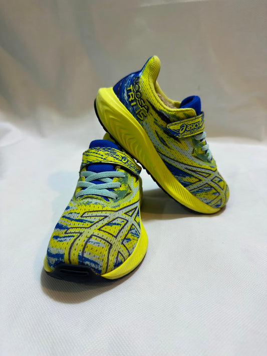 Preloved ASICS GEL-Noosa Tri 15 GS Vibrant Yellow & Blue Kids Running Shoes