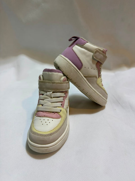 Preloved Off-White & Pastel Pink Multi High-Top Toddler Sneakers