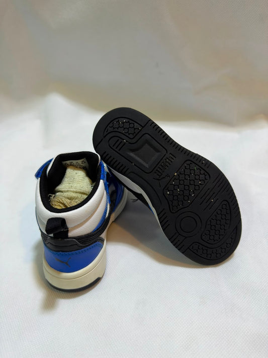 Preloved Puma Rebound LayUp Mid Royal Blue & White Kids High-Top Sneakers