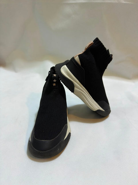 Preloved Kids Black Knit Sock High-Top Slip-On Sneakers