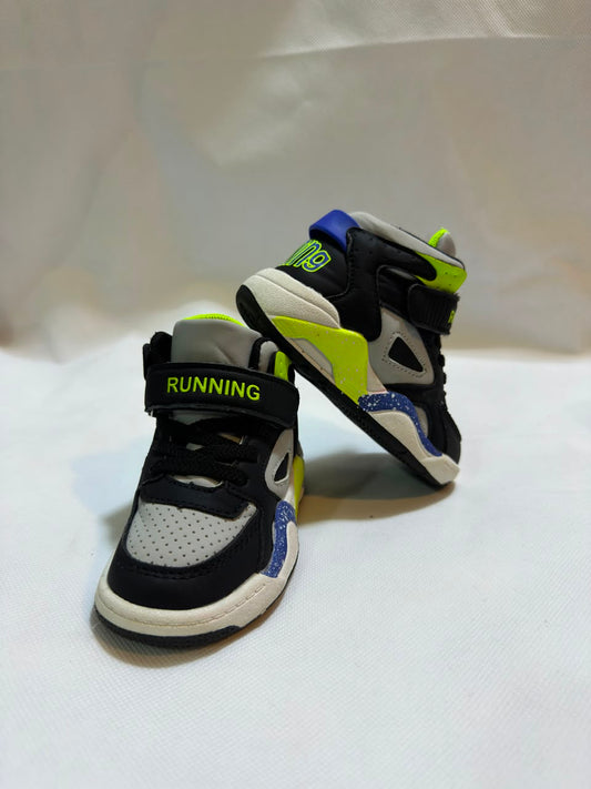 Preloved Black & Grey Neon High-Top Toddler Streetwear Sneakers