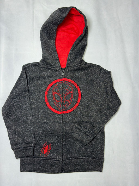Preloved Marvel Spider-Man Dark Charcoal Heather Full-Zip Fleece Hoodie